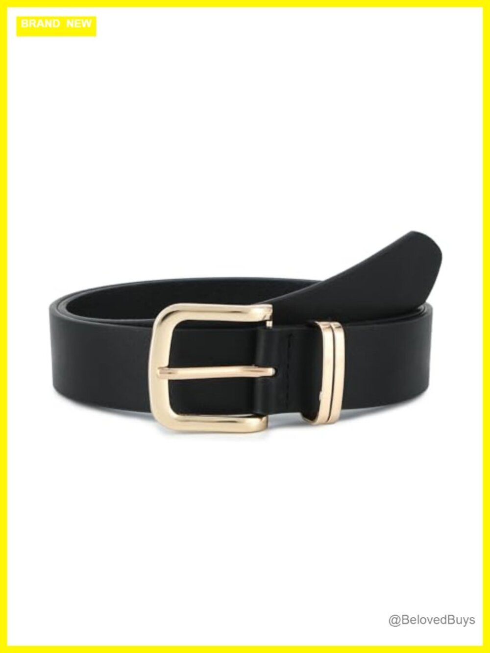 Faux Leather Belt for Women Casual Waist Belt with Gold Buckle